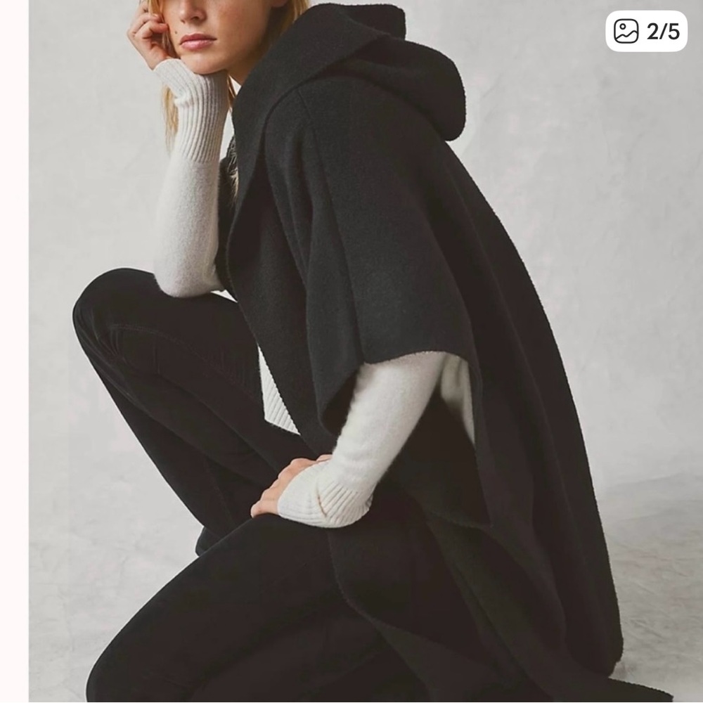 Free People Black hooded Kimono NWT - Picture 3 of 12